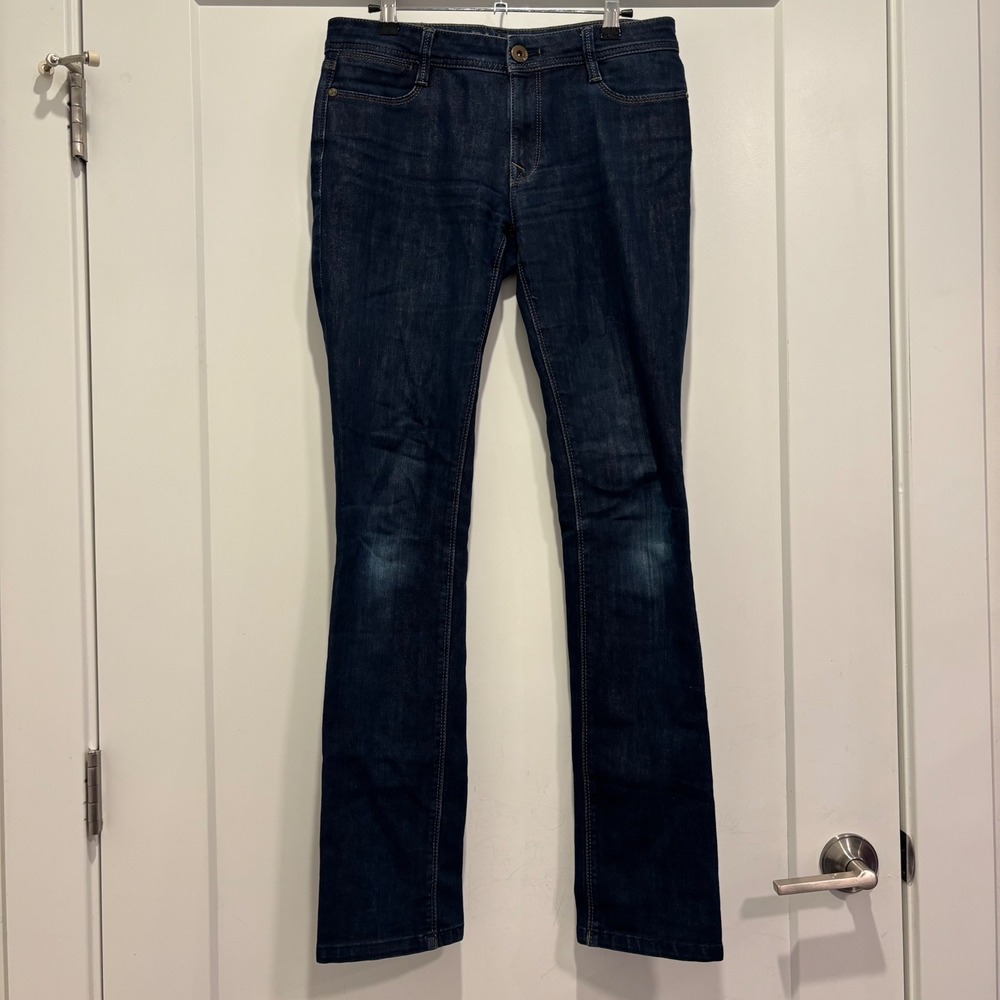 DL1961 Grace High Rise Straight Leg Jeans Dark Wash 4-Way Stretch Size 28